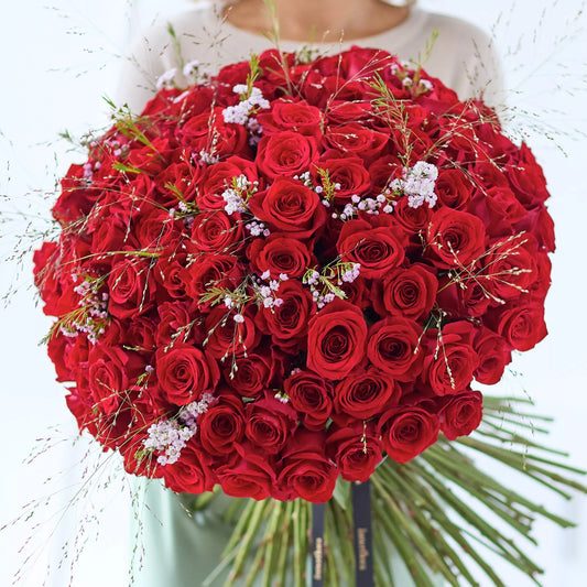 100 Large-headed Red Rose Valentine's Grand Gesture